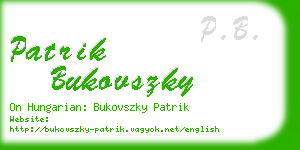 patrik bukovszky business card